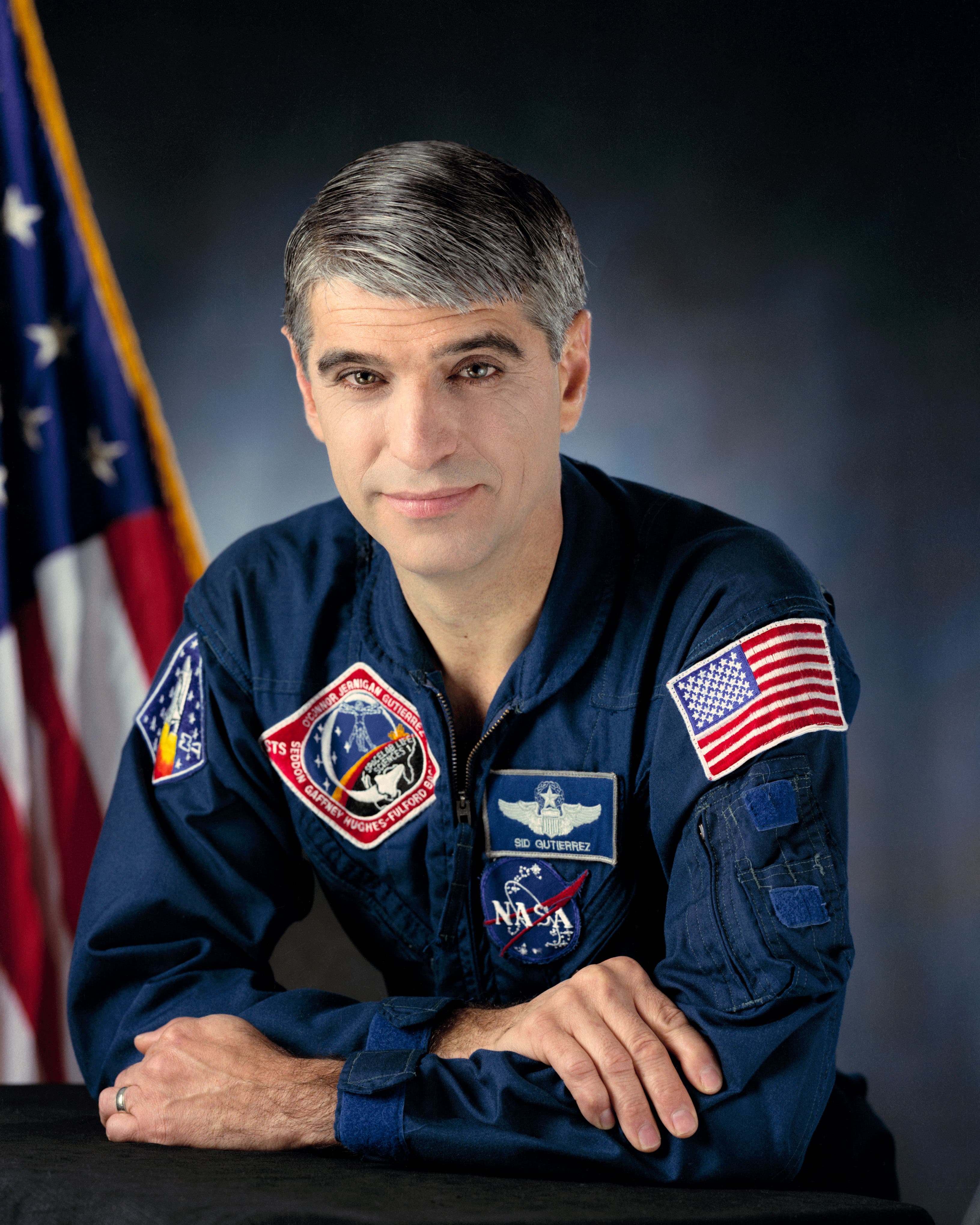 Official NASA portrait of astronaut and test pilot Sidney M. Gutierrez.
